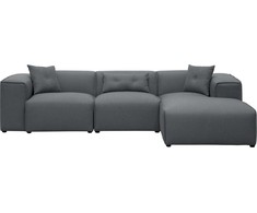 Beliani 3 vietų kampinė sofa DOLVA, tamsiai pilka, kairinė