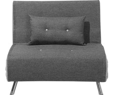 Beliani Viengulė išskleidžiama sofa FARRIS tamsiai pilka