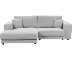 Beliani 3 vietų kampinė sofa LOFOTEN šviesiai pilka dešininė