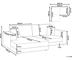 Beliani 3 vietų kampinė sofa LOFOTEN šviesiai pilka dešininė