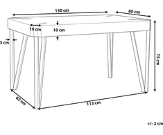 Beliani Valgomojo stalas CAMBELL šviesiai rudas 130 cm 80 cm