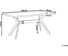 Beliani Valgomojo stalas BENSON pilkas betono efekto 160 cm 90 cm