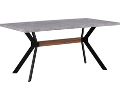 Beliani Valgomojo stalas BENSON pilkas betono efekto 160 cm 90 cm