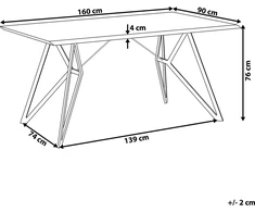 Beliani Valgomojo stalas BUSCOT šviesiai rudas 160 cm 90 cm