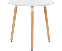 Beliani Valgomojo stalas BOMA baltas 80 cm