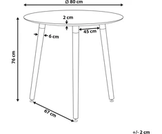 Beliani Valgomojo stalas BOMA baltas 80 cm