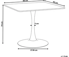 Beliani Valgomojo stalas BOCA šviesus uosis 90 cm 90 cm
