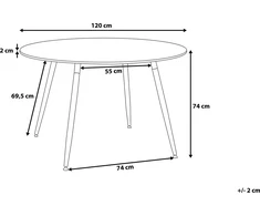 Beliani Valgomojo stalas BOVIO juodas 120 cm
