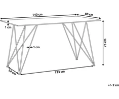 Beliani Valgomojo stalas KENTON juodo marmuro spalvos 140x80 cm grūdinto stiklo