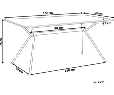 Beliani Valgomojo stalas AMSTERDAM tamsiai rudas 160 cm 90 cm