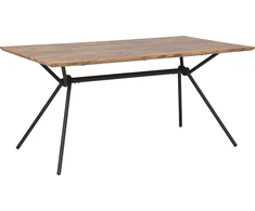 Beliani Valgomojo stalas AMSTERDAM tamsiai rudas 160 cm 90 cm