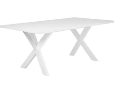 Beliani Valgomojo stalas LISALA baltas 180 cm 100 cm