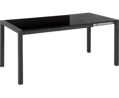 Beliani Išskleidžiamas valgomojo stalas GRANADA Juodas 120/160 cm 80 cm