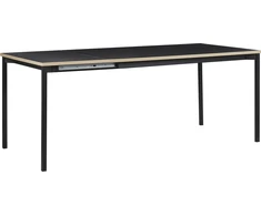 Beliani Išskleidžiamas valgomojo stalas AVIS juodas 140/190 cm 90 cm