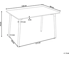 Beliani Valgomojo stalas NEWBERRY baltas 120 cm x 80 cm