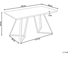 Beliani Valgomojo stalas UPTON šviesiai rudas 140 cm 80 cm