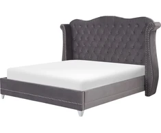 Beliani Velvetinė lova AYETTE 180 x 200 cm pilka