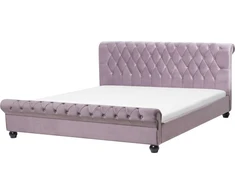 Beliani Velvetinė lova AVALLON, 180 x 200 cm, rožinė