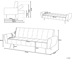 Beliani Trivietė išskleidžiama sofa SELNES, veliūrinė, tamsiai mėlyna