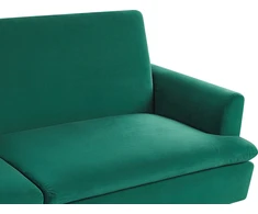 Beliani Trivietė išskleidžiama sofa VETTRE, veliūras, tamsiai žalia