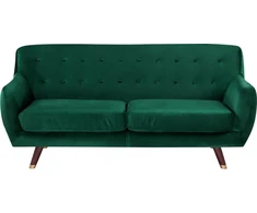 Beliani 3 vietų sofa BODO veliūrinė smaragdinė
