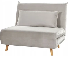 Beliani Vienvietė išskleidžiama sofa SETTEN, veliūras, šviesiai pilka