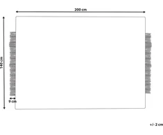 Beliani Vilnonis kilimas 140 x 200 cm baltas ir juodas KETENLI Lumarko!