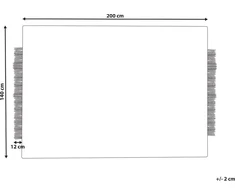Beliani Vilnonis kilimas 140 x 200 cm smėlio ir juodos spalvos DIVARLI Lumarko!