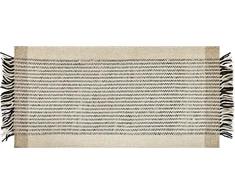 Beliani Vilnonis kilimas 80 x 150 cm smėlio ir juodos spalvos DIVARLI Lumarko!