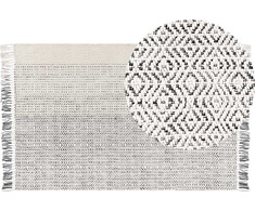 Beliani Vilnos kilimas 140 x 200 cm pilkos spalvos OMERLI Bel