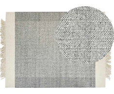 Beliani Vilnos kilimas 140 x 200 cm pilkas su nutrūkusios baltos TATLIS Lumarko!