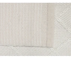 Beliani Vilnos kilimas 140 x 200 cm skaldytas baltas ELLEK