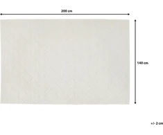 Beliani Vilnos kilimas 140 x 200 cm skaldytas baltas ELLEK