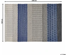 Beliani Vilnos kilimas 160 x 230 cm melsvai pilka AKKAYA