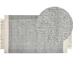 Beliani Vilnos kilimas 80 x 150 cm pilkas su nutrūkusios baltos TATLIS Lumarko!