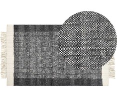Beliani Vilnos kilimas 80 x 150 cm juoda su skaldytų balta ATLANTI Lumarko!