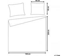 Beliani Viršelio rinkinys su pagalvėlėmis nuspaustas 160 x 220 cm rudas RAYEN