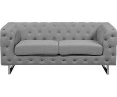 Beliani Dvivietė sofa VISSLAND šviesiai pilka