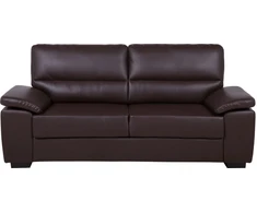 Beliani Trivietė sofa VOGAR dirbtinės odos tamsiai ruda