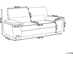 Beliani Trivietė sofa VOGAR dirbtinės odos tamsiai ruda