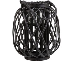 Beliani MAURITIJUS 30 cm juoda medinė lempa