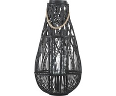 Beliani Medinė lempion 77 cm juoda TONGA