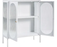 Beliani SARRE metalinė vitrina su stikline lentyna, 90 cm, Baltas