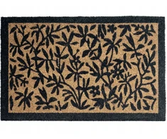 Beliani Durų kilimėlis NUNIVAK natūralios spalvos 50 x 80 cm lapų rašto kokoso pluošto