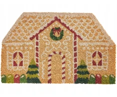 Beliani Wycieraczka SELATNA natūrali 50 x 80 cm šventinio rašto kokoso pluošto