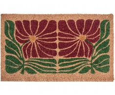 Beliani Durų kilimėlis TANALIAN spalvingas 45 x 75 cm su gėlių raštu, kokoso pluoštas