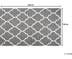 Beliani YALOVA vilnonis kilimas, 160 X 230 cm, pilkos spalvos