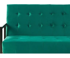 Beliani Išskleidžiama 3 vietų sofa MARSTAL, veliūras, smaragdinė