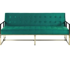 Beliani Išskleidžiama 3 vietų sofa MARSTAL, veliūras, smaragdinė