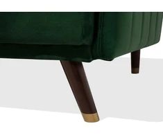 Beliani Išskleidžiama trijų vietų sofa SENJA, veliūras, smaragdinė
